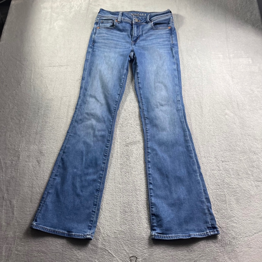 American Eagle Kick Boot Jeans Next Level Stretch Medium Wash Blue Size 4 Reg